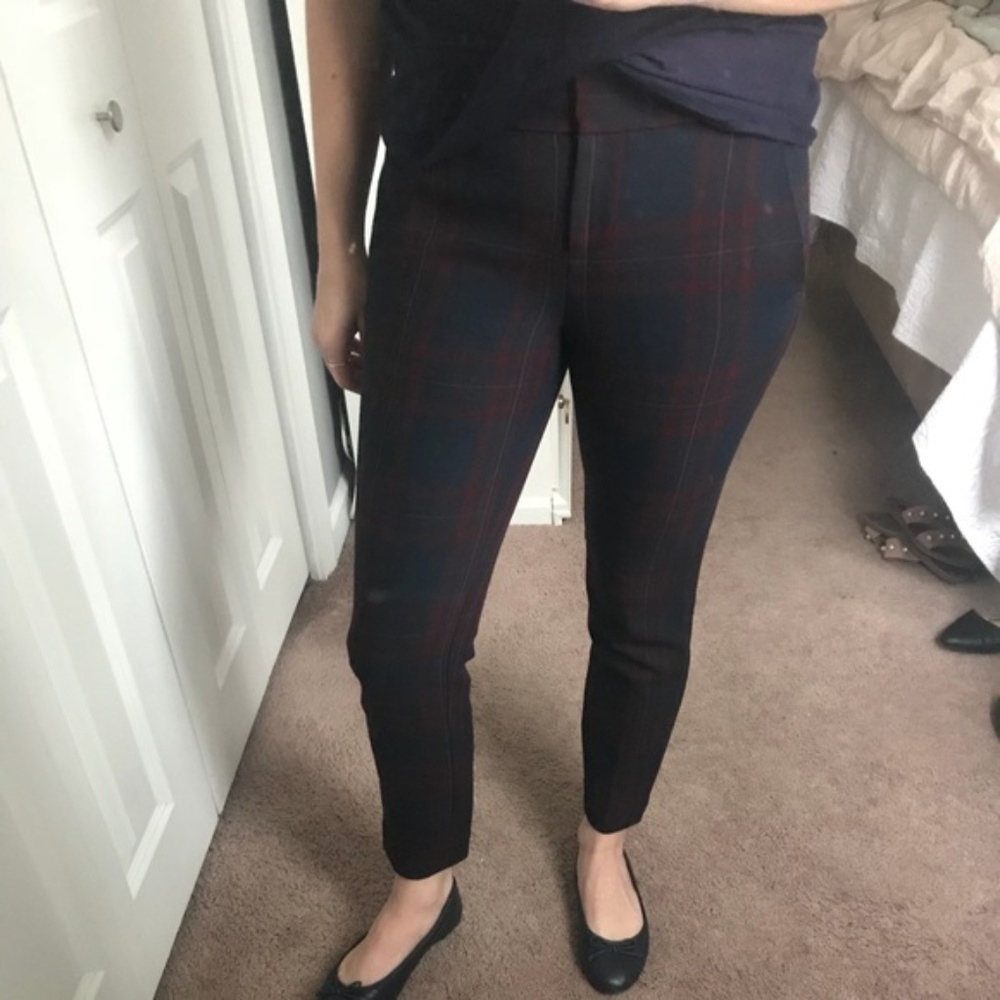 Loft Marisa Skinny Plaid Pants